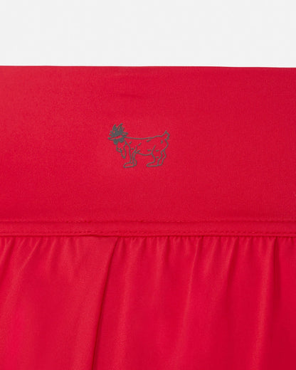 Red short with a small design on a white background#color_poinsettia