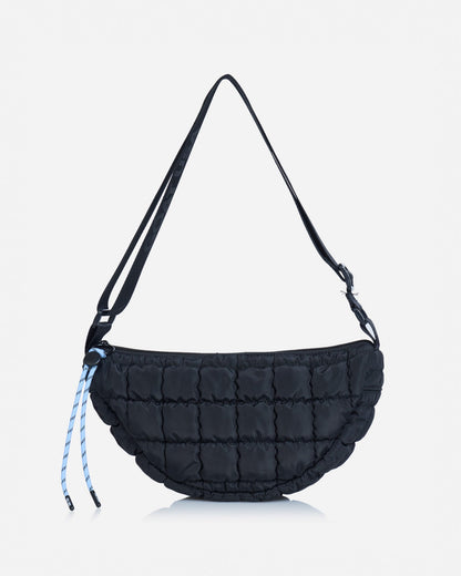 Front of black sling bag