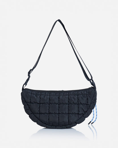 Back of black sling bag