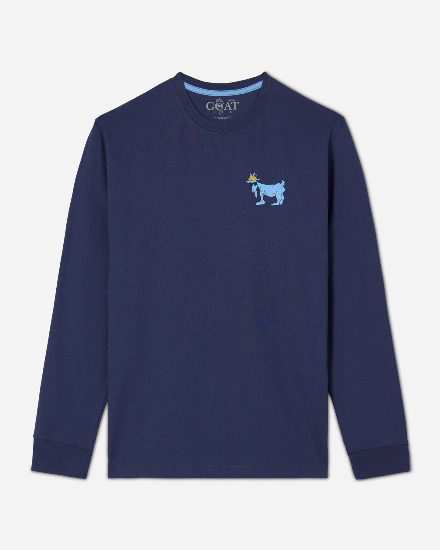 (Front)Navy long sleeve with blue goat logo#color_navy