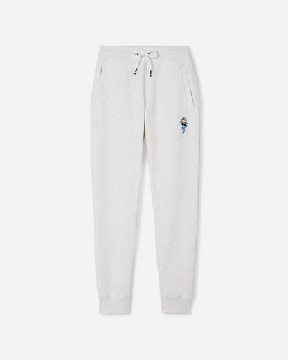 Front of heather white OG Fleece Joggers#color_heather-white