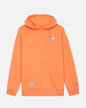 Orange hoodie with a small graphic on the chest against a light gray background#color_muskmelon
