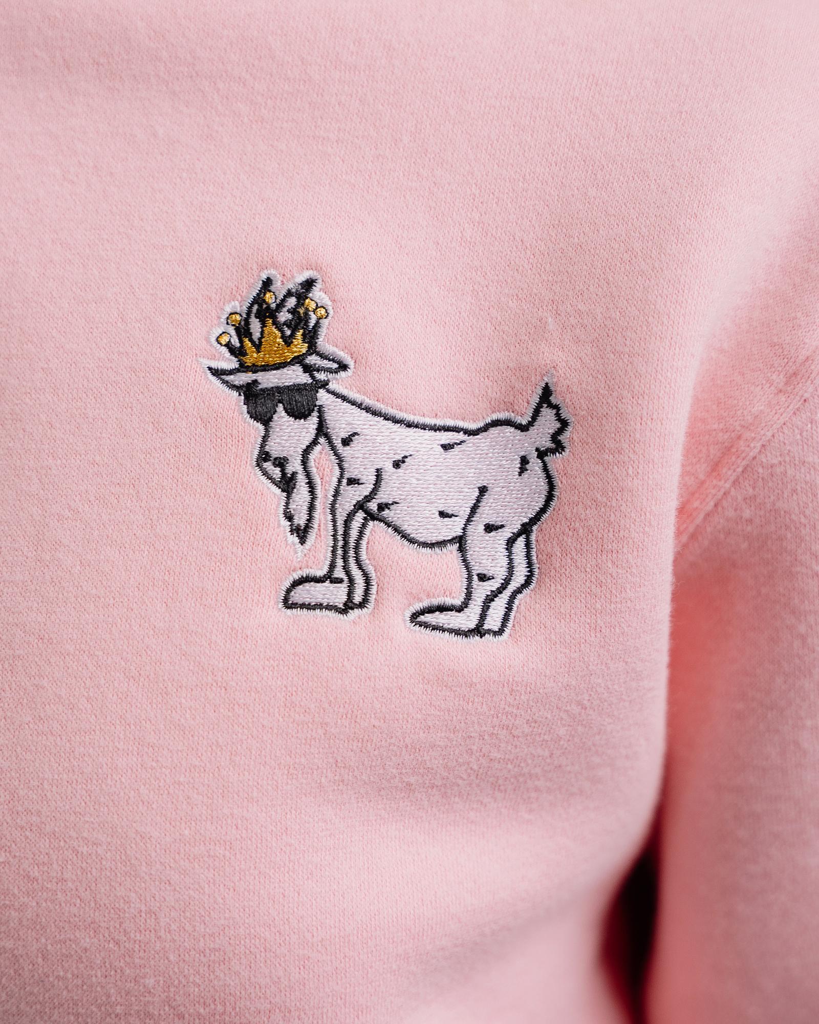 Close-up of logo on pink WG Hooded Sweatshirt#color_pink