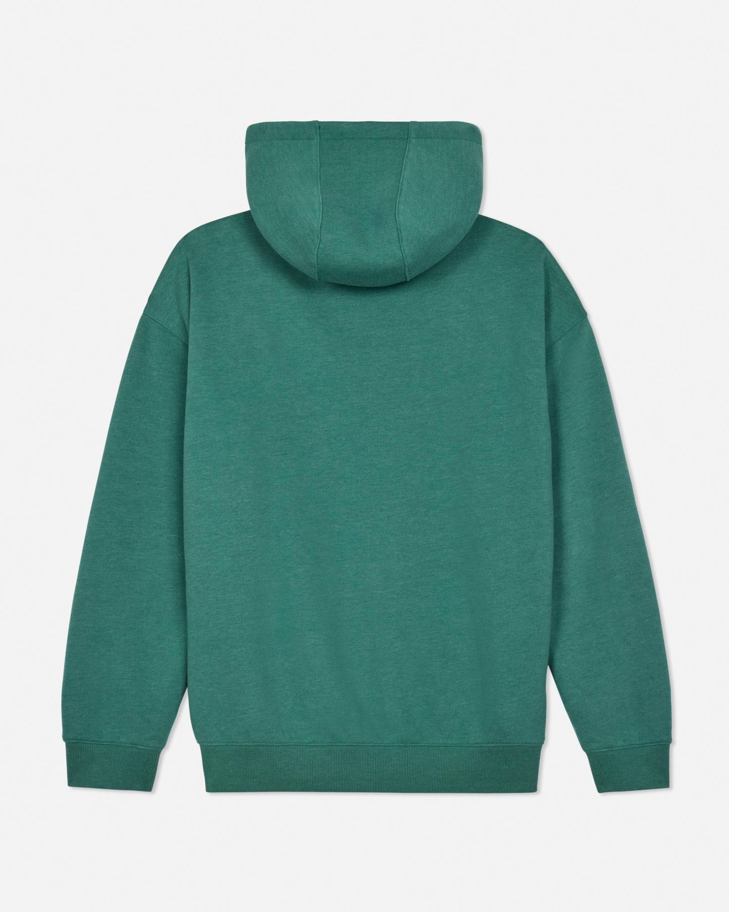 Back of green hoodie on a light gray background#color_deep-sea