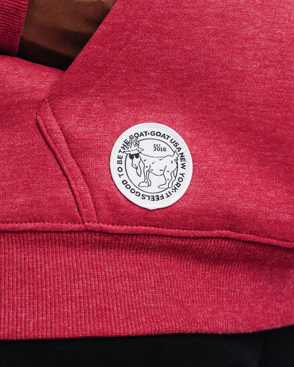 Close-up of patch on cardinal WG Hooded Sweatshirt#color_cardinal