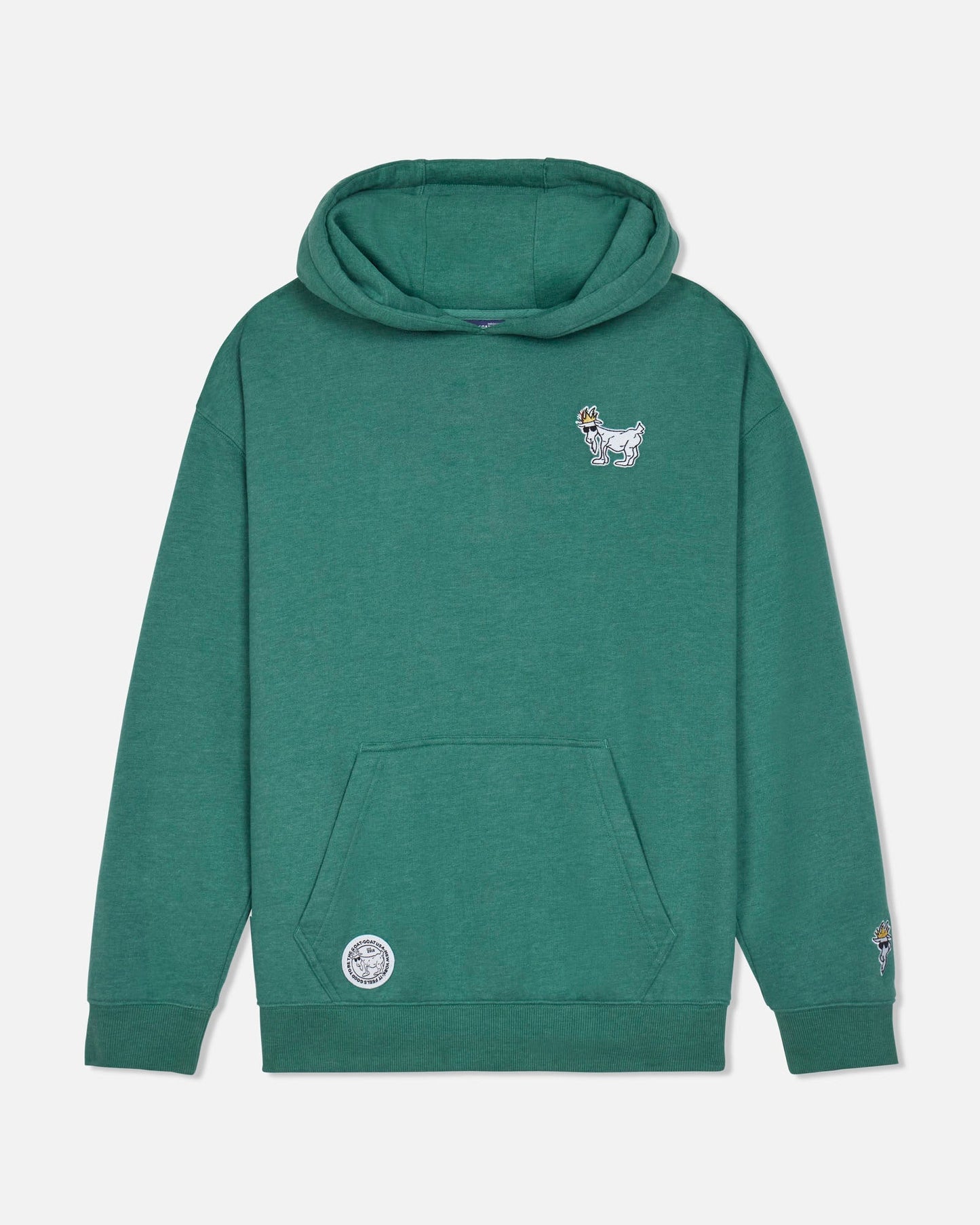 Green hoodie on a light gray background#color_deep-sea