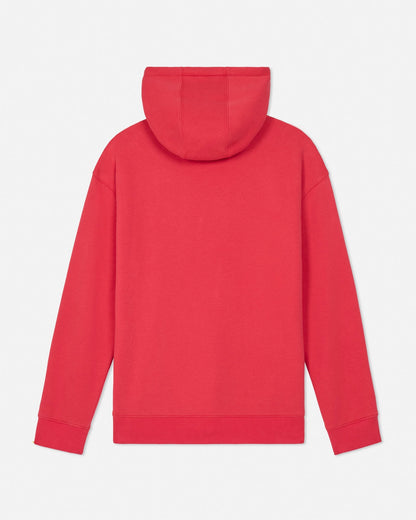 Red hoodie on a light gray background#color_poinsettia