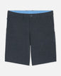 Dark gray shorts with a blue lining on a light gray background#color_gray