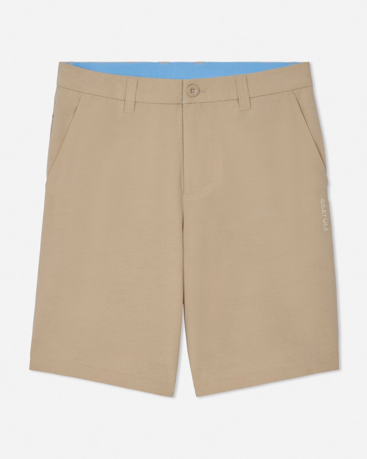Front of khaki hybrid short#color_khaki