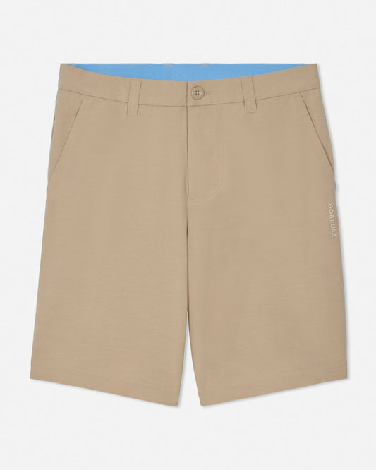 Front of khaki hybrid short#color_khaki