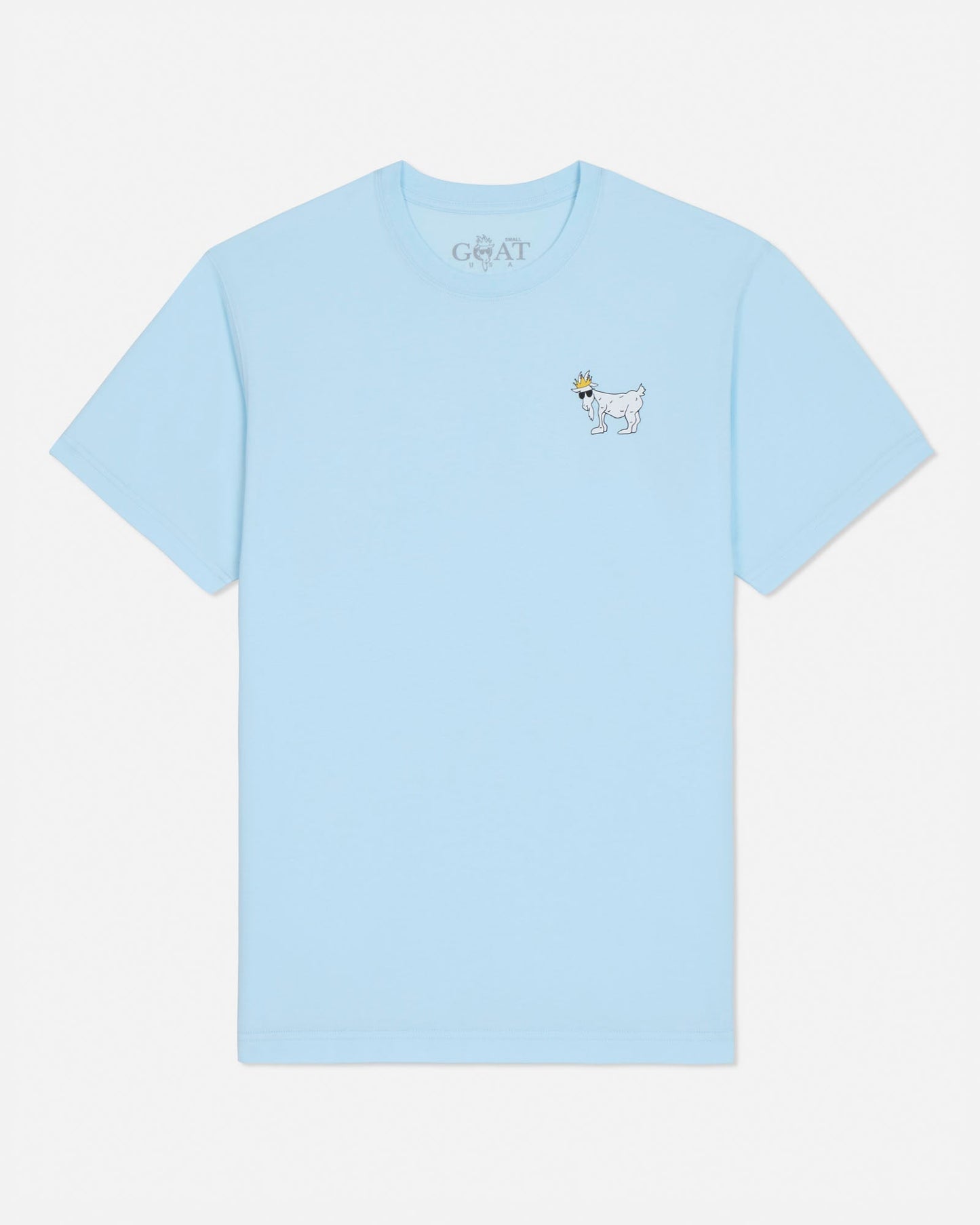 Light blue t-shirt with a small graphic on a white background#color_delicate-blue