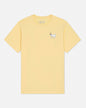 Yellow t-shirt with a small graphic on the chest against a white background#color_corn-milk