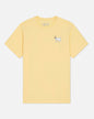 Yellow t-shirt with a small graphic on the chest against a white background#color_corn-milk