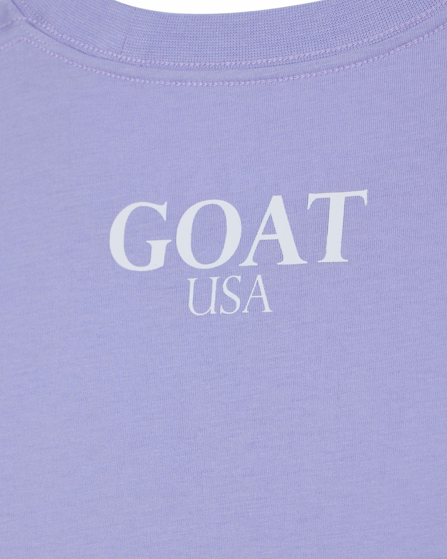 Purple shirt with 'GOAT USA' text in white#color_periwinkle