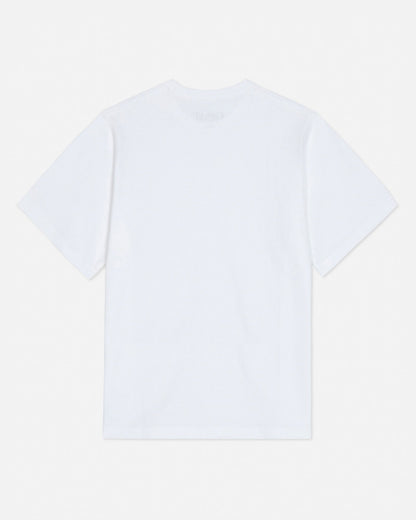 Plain white t-shirt on a light gray background#color_white