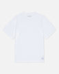 White t-shirt with a brand logo on a light gray background#color_white