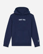 Navy blue hoodie with 'GOAT USA' text on a white background