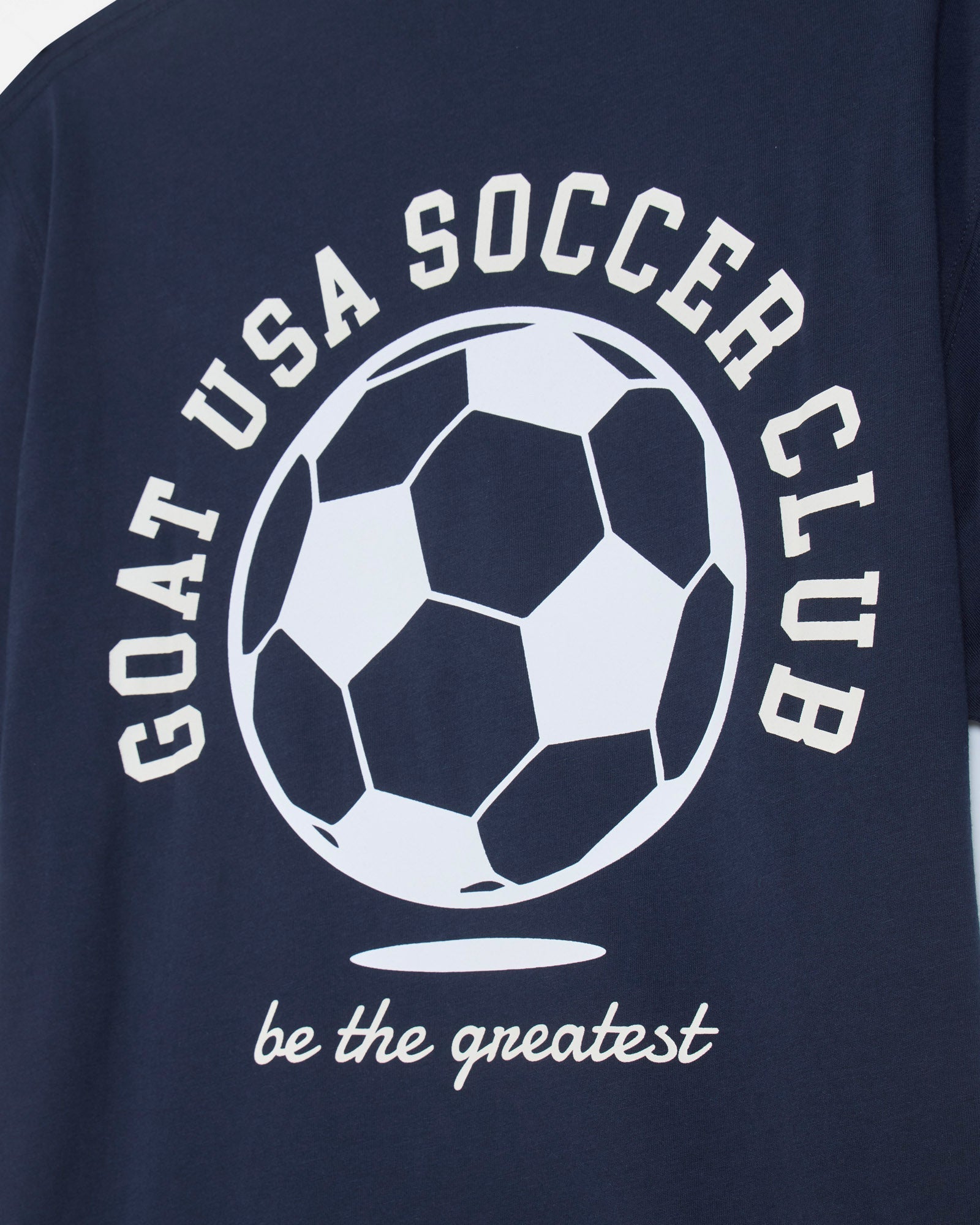 Close-up of GOAT USA Soccer Club graphic