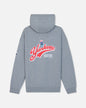 A heather gray hoodie shown from the back, featuring a large red and white 'Yankees' script logo with a patriotic Uncle Sam graphic and 'GOAT USA' text.