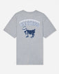 A heather gray short-sleeve t-shirt featuring a navy blue and white New York Yankees graphic on the chest, displayed against a light gray background.#color_gray