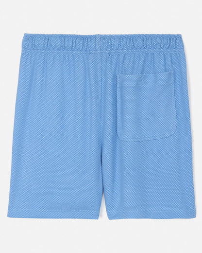 Back of carolina blue men's dot mesh shorts#color_carolina-blue