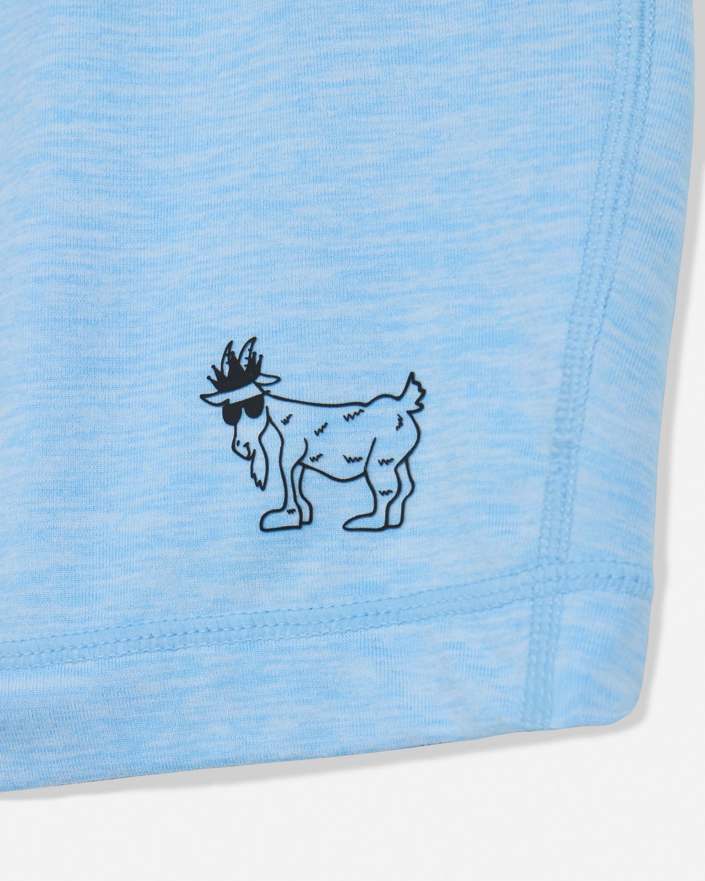 Blue fabric with a black embroidered design of a goat wearing a crown on a white background#color_carolina-blue