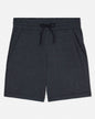 Dark gray shorts with a drawstring on a white background#color_space-dye-black