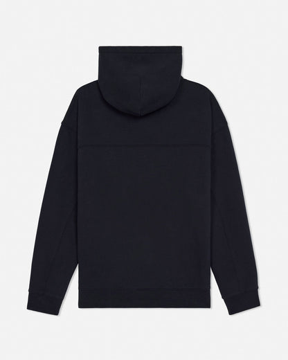 Black hoodie on a light gray background#color_black