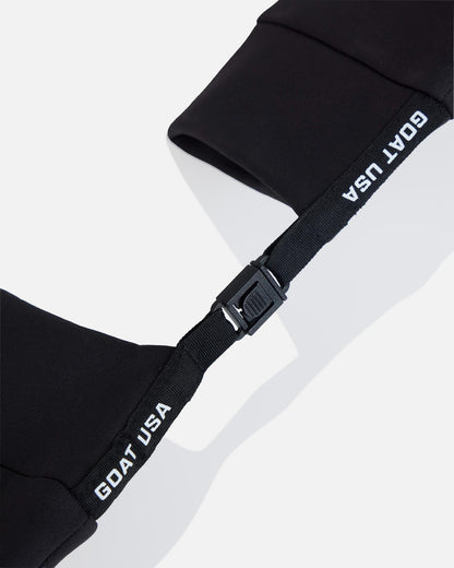 Close-up of a gloves' connecting clasp