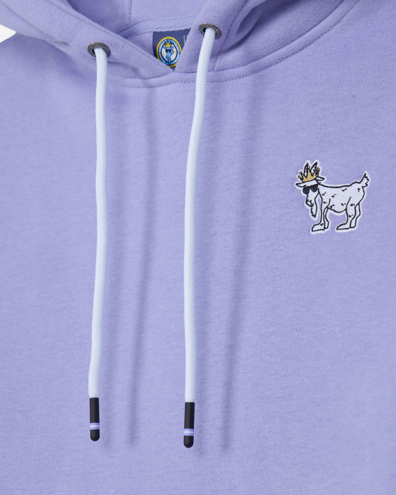 Purple hoodie with a goat graphic on the chest#color_periwinkle