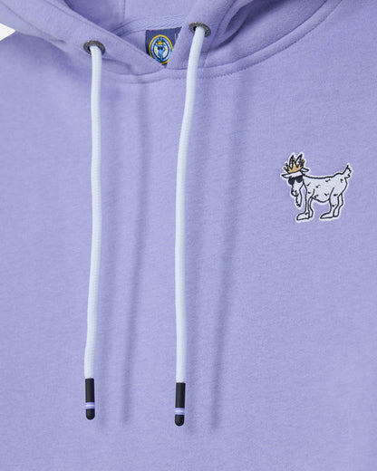 Purple hoodie with a goat graphic on the chest#color_periwinkle