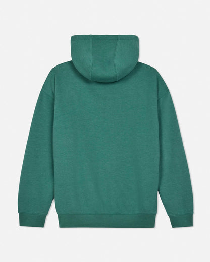 Back of green hoodie on a light gray background#color_deep-sea