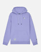 Purple hoodie with a small logo on a light gray background#color_periwinkle