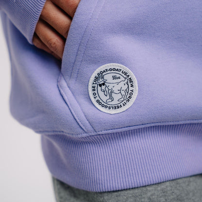 Close-up of patch on lavender WG Hooded Sweatshirt#color_lavender
