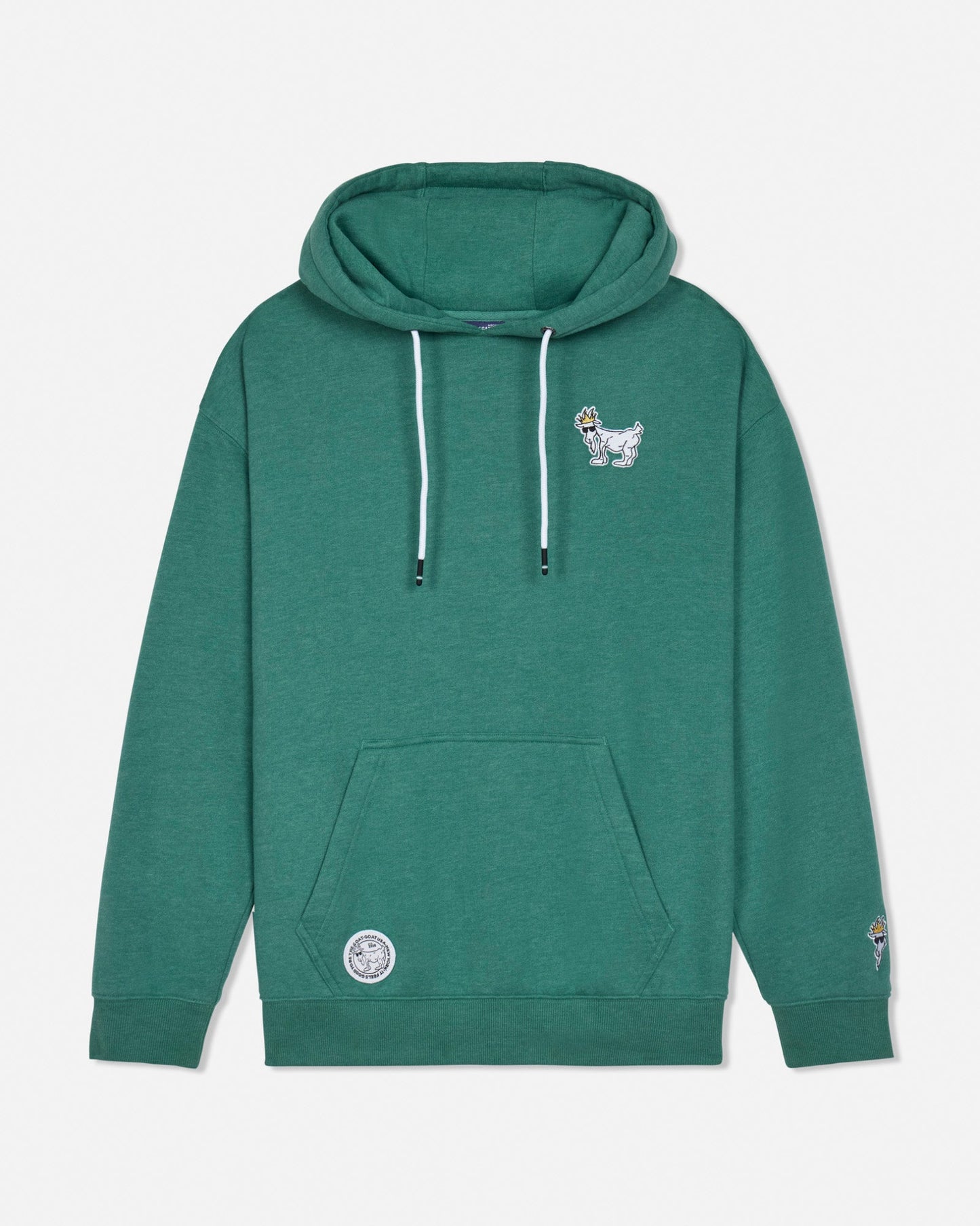 Green hoodie on a light gray background#color_deep-sea