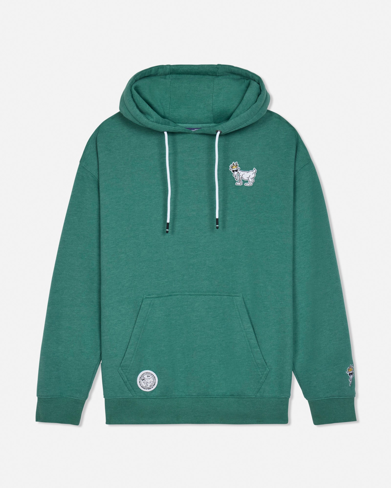 Green hoodie on a light gray background#color_deep-sea
