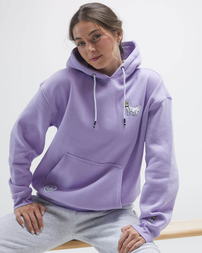 Person wearing WG lavender hooded sweatshirt#color_lavender