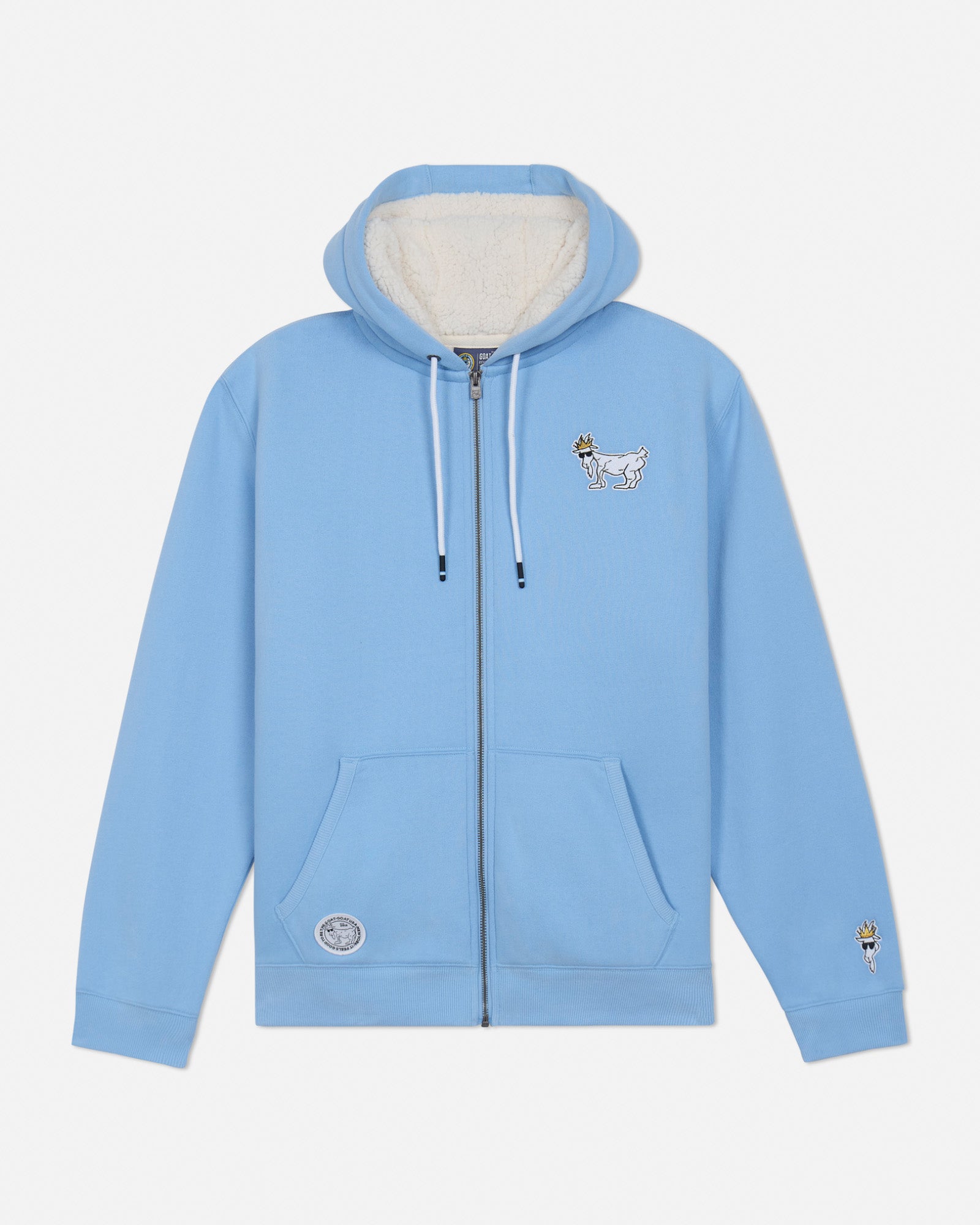 Front of Carolina Blue sherpa-lined full-zip sweatshirt#color_carolina-blue