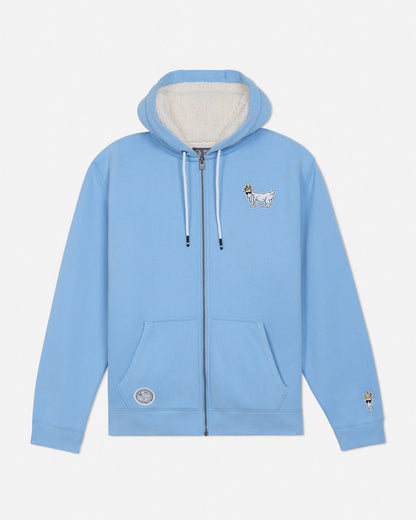Front of Carolina Blue sherpa-lined full-zip sweatshirt#color_carolina-blue