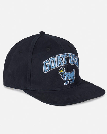 Angled view of black Signature Flat Brim Snapback#color_black