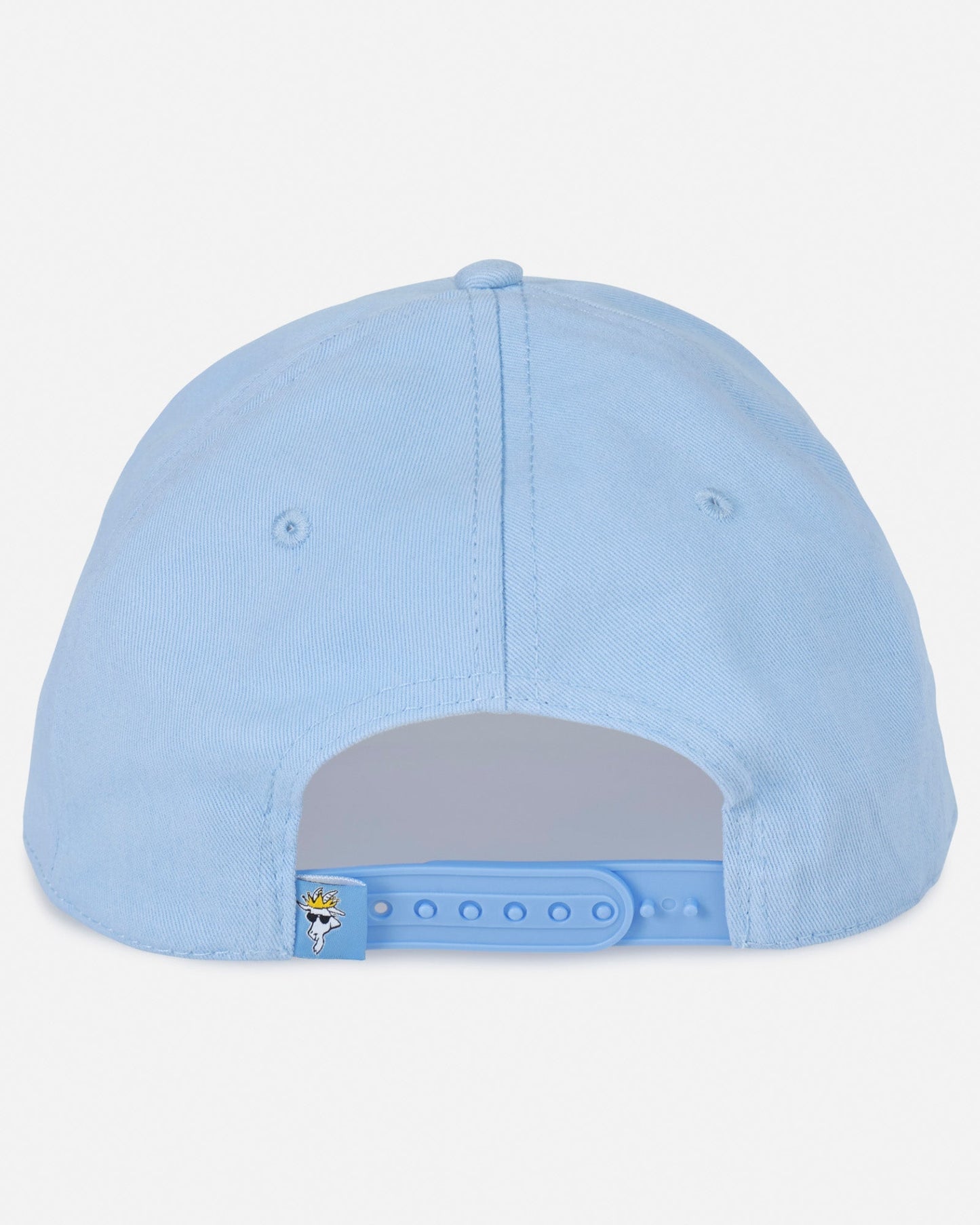 Back of carolina blue Signature Flat Brim Snapback#color_carolina-blue