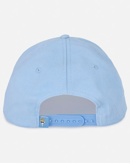 Back of carolina blue Signature Flat Brim Snapback#color_carolina-blue