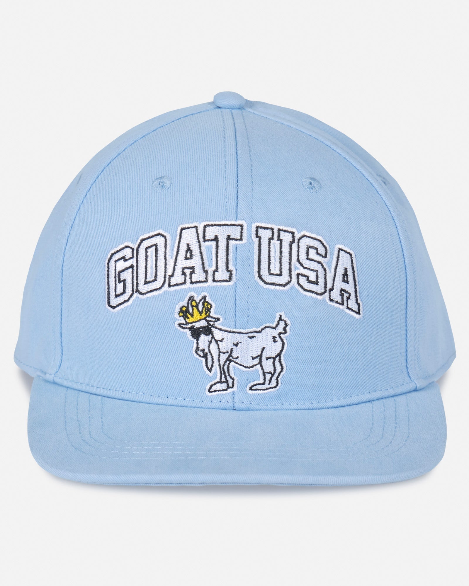 Front of carolina blue Signature Flat Brim Snapback#color_carolina-blue