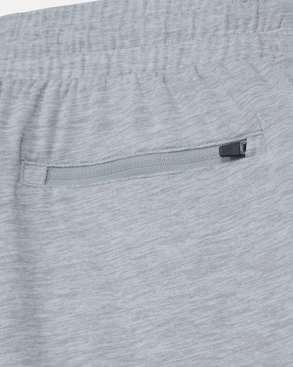 Close-up of gray shorts with a zipper pocket#color_space-dye-gray
