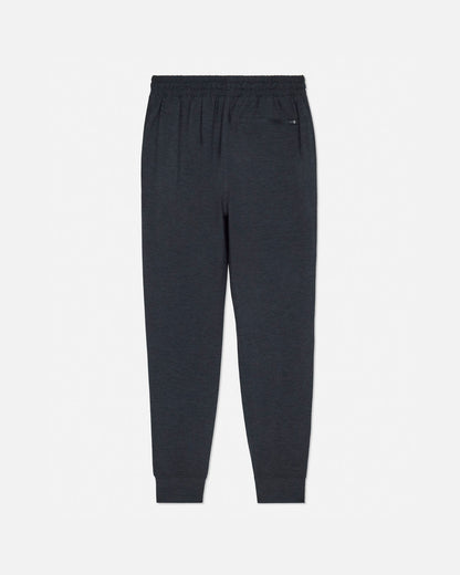 Dark gray jogger pants on a white background#color_space-dye-black