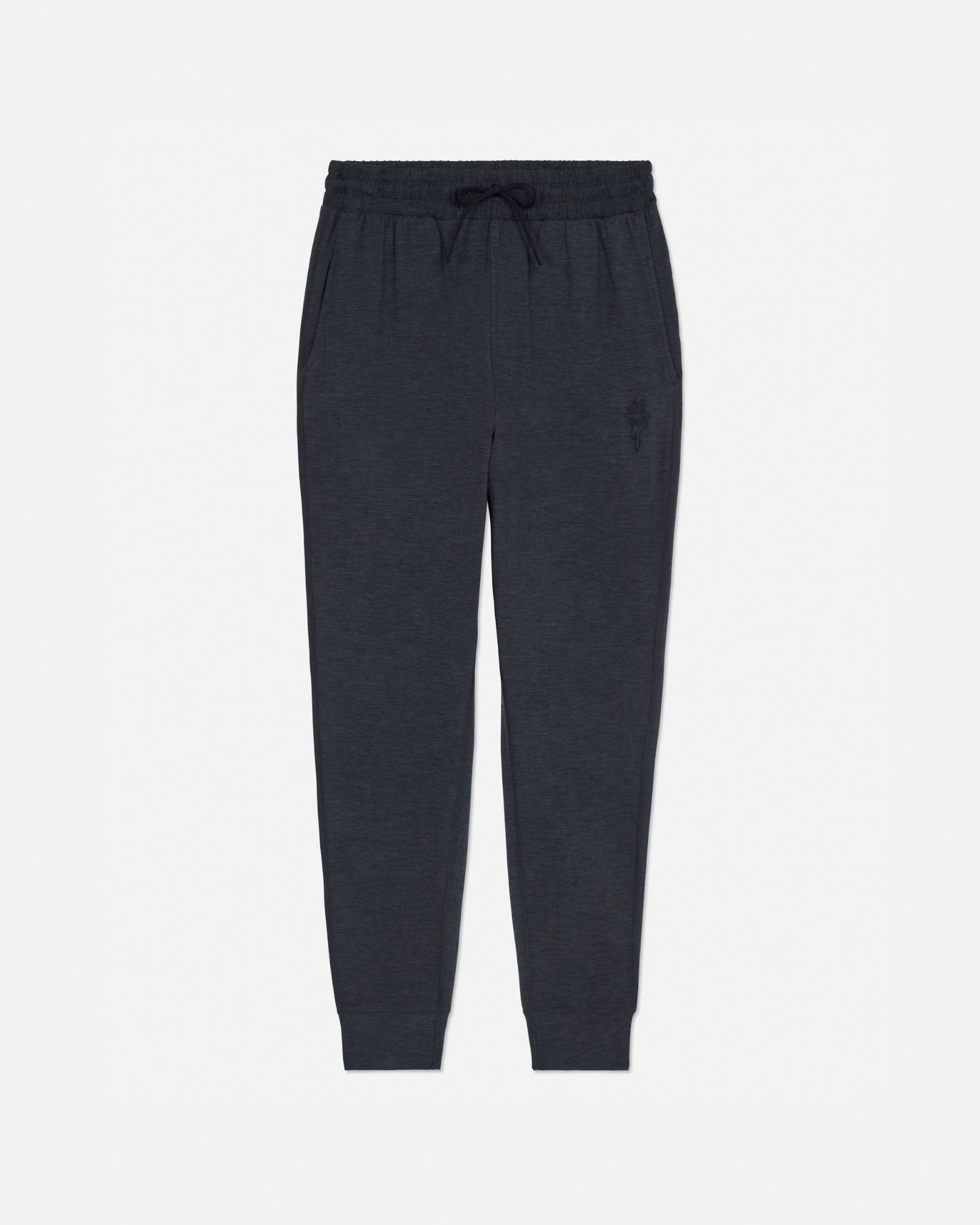 Dark gray jogger pants on a white background#color_space-dye-black