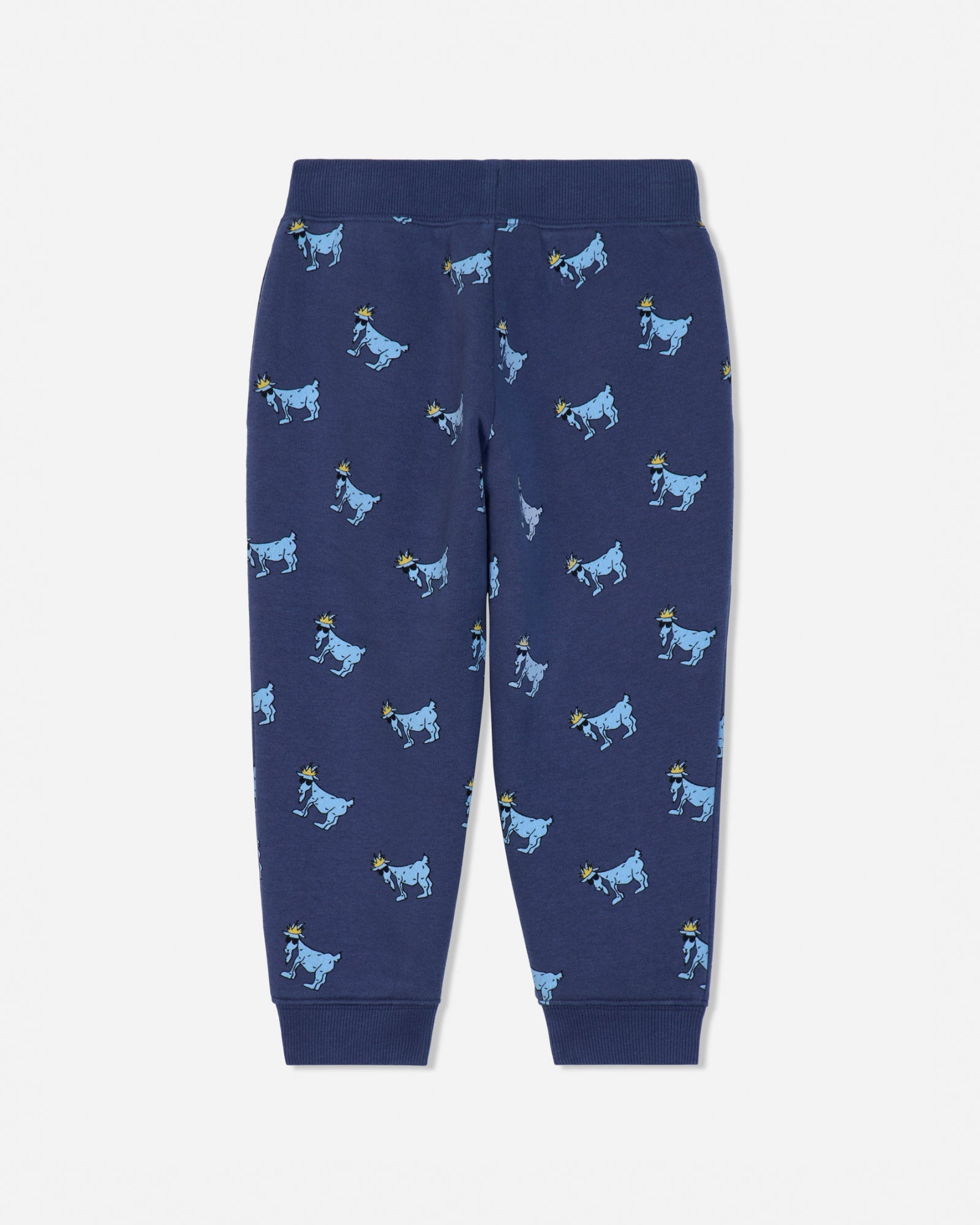 Back of navy sweatpants with blue goats#color_navy
