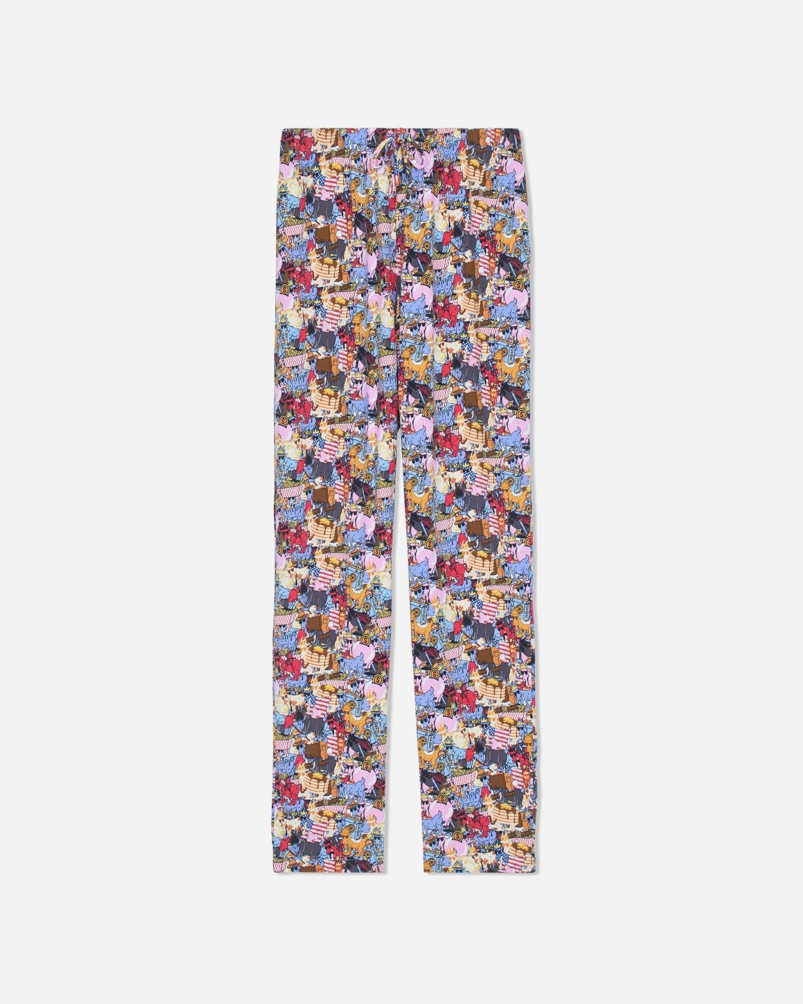 Front of sticker print pajama pants