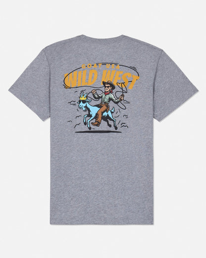 Back of gray wild west t-shirt