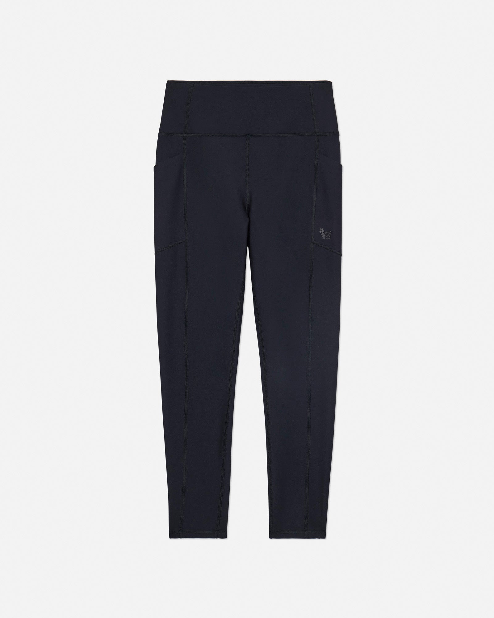 Black leggings on a light gray background